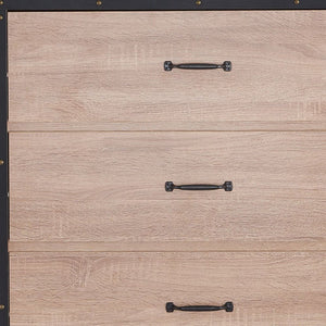 31" Oak Wood Five Drawer Dresser