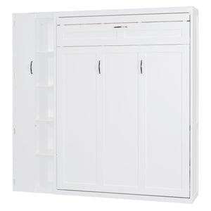 Murphy Wall Bed With Shelves, Wardrobe And LED Lights by Couch.com