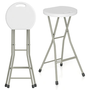 28 Inch Portable Folding Stools Patio Dining Chairs with 330lbs Limited Sturdy Frame-Set of 1