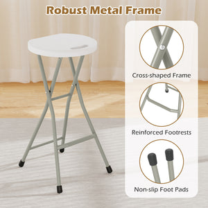 28 Inch Portable Folding Stools Patio Dining Chairs with 330lbs Limited Sturdy Frame-Set of 1