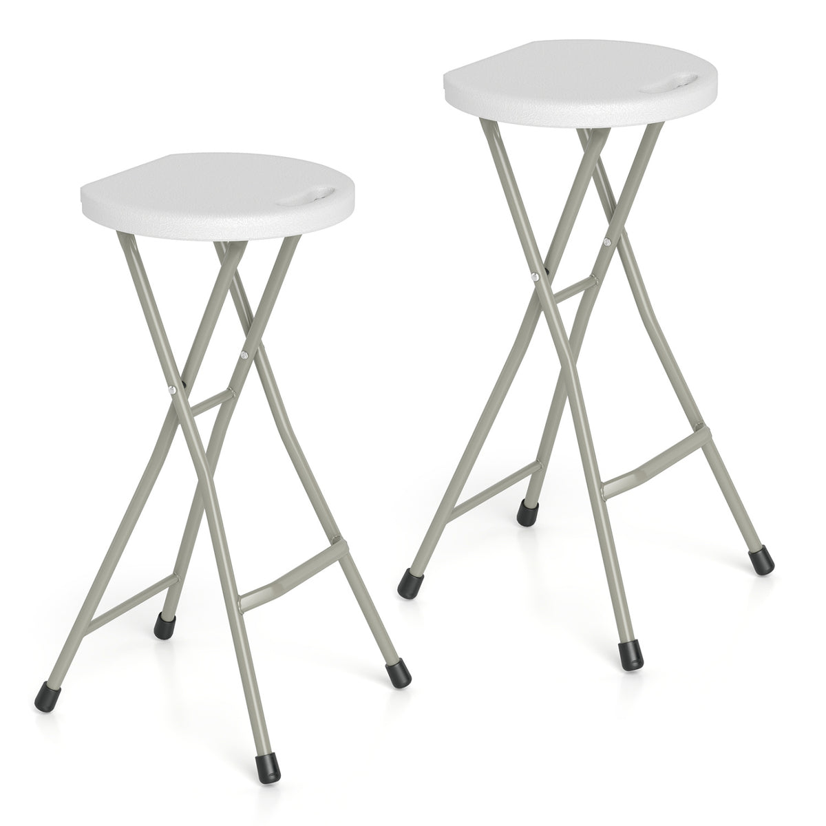28 Inch Portable Folding Stools Patio Dining Chairs with 330lbs Limited Sturdy Frame-Set of 2
