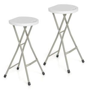28 Inch Portable Folding Stools Patio Dining Chairs with 330lbs Limited Sturdy Frame-Set of 2