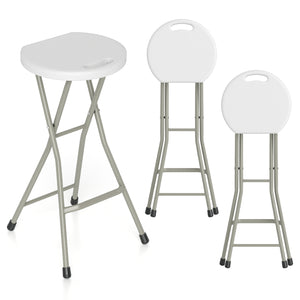 28 Inch Portable Folding Stools Patio Dining Chairs with 330lbs Limited Sturdy Frame-Set of 2