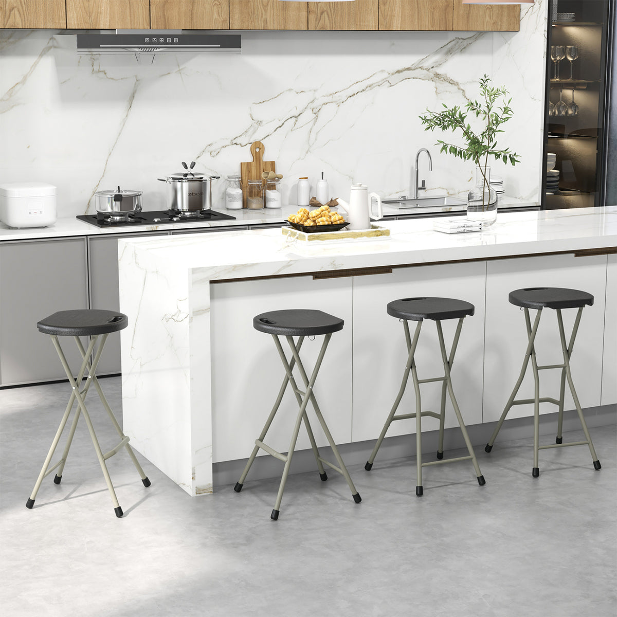 28 Inch Portable Folding Stools with 330lbs Limited Sturdy Frame-1 Piece