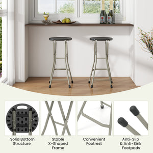 28 Inch Portable Folding Stools with 330lbs Limited Sturdy Frame-1 Piece