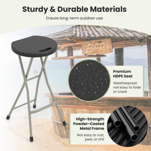 28 Inch Portable Folding Stools with 330lbs Limited Sturdy Frame-1 Piece