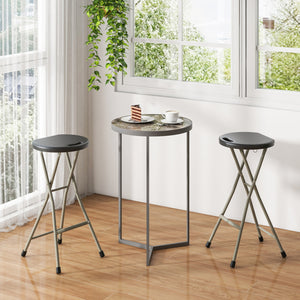 28 Inch Portable Folding Stools with 330lbs Limited Sturdy Frame-2 Pieces