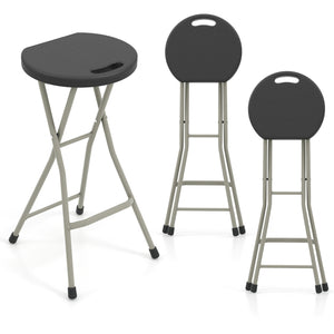 28 Inch Portable Folding Stools with 330lbs Limited Sturdy Frame-2 Pieces