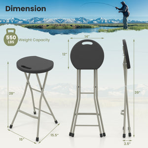28 Inch Portable Folding Stools with 330lbs Limited Sturdy Frame-2 Pieces