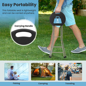 28 Inch Portable Folding Stools with 330lbs Limited Sturdy Frame-2 Pieces