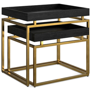 Macy - 2 Pieces Nesting Table - Black / Gold by Couch.com