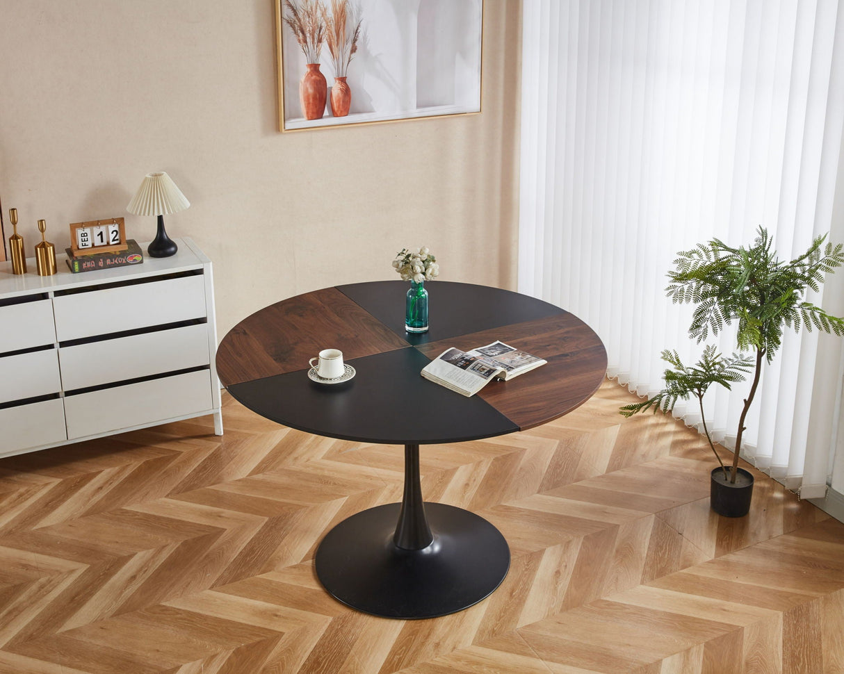 Tulip Round Dining Table, Office Table, Coffee Table - Brown by Couch.com