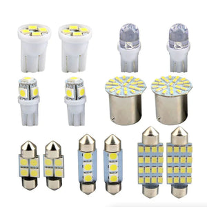 28pcs Car Interior White Combo LED Map Dome Door Trunk License Plate Light Bulbs