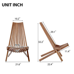 Folding Wood Chair, Portable Solid Wood Seating For Indoor Or Outdoor Use - Natural by Couch.com