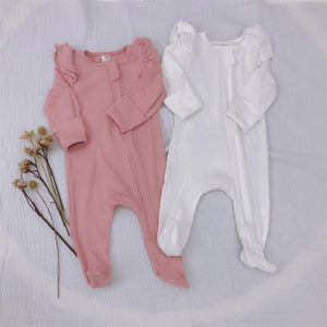 Long-sleeved Knitted Stretch Cotton Suit For Girls