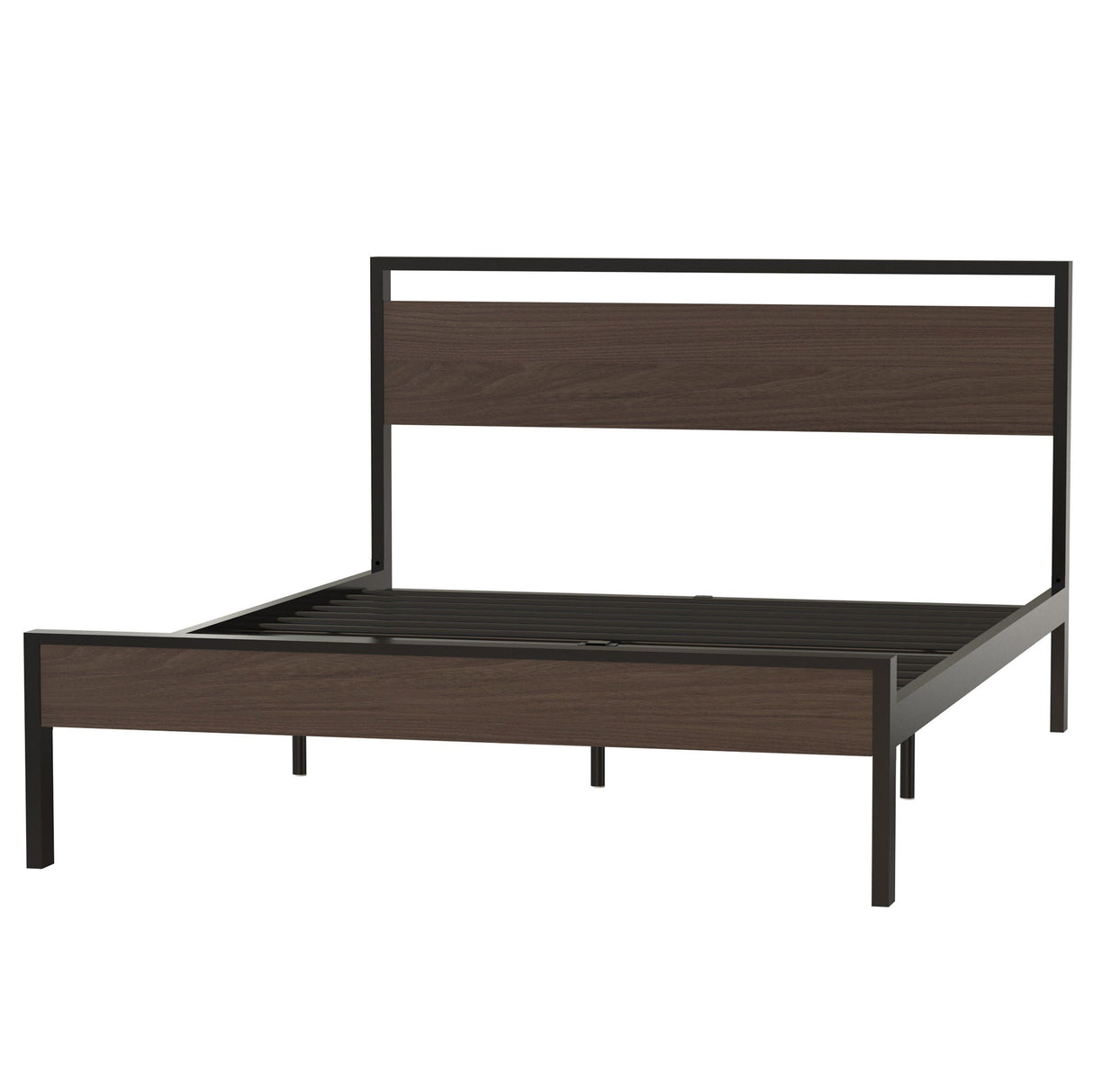 Ceres - Metal Bed With Wood Headboard & Footboard by Couch.com