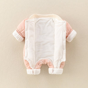Girls' Baby Cute Jumpsuit Thickened Outer Wear Days Warm In Late Autumn