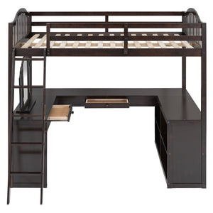 Loft Bed With Drawers, Cabinet, Shelves With Desk by Couch.com