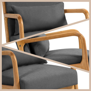 Leisure Chair With Solid Wood Armrest And Feet, Mid-Century Modern Accent Sofa, 1 Seat by Couch.com