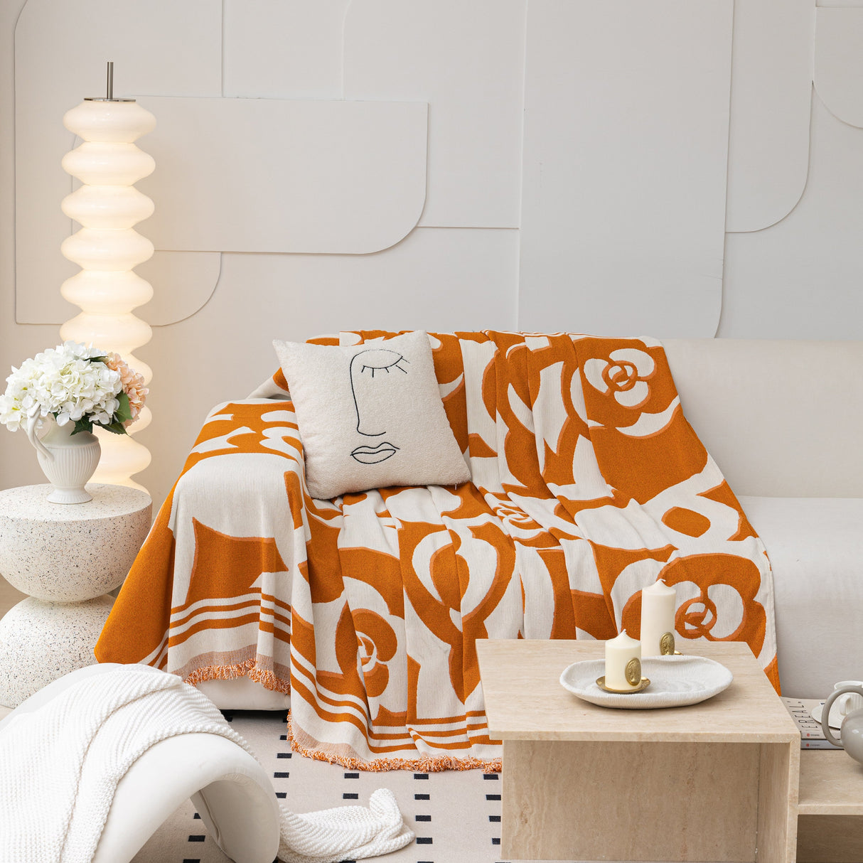 Chenille Sofa Cover Blanket, Couch Cover Blanket Throws for Couches Living Room Furniture Throw Covers