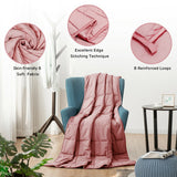 20 lbs 60" x 80" Heavy Weighted Soft Breathable Blanket with Natural Bamboo Fabric -Pink
