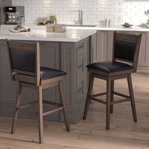 25/29 Inch Padded Bar Stools Set of 2 with Swivel Seat and Footrest-29 inches
