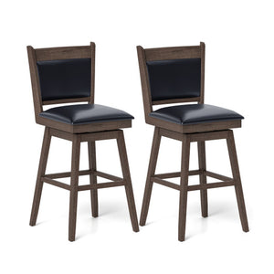 25/29 Inch Padded Bar Stools Set of 2 with Swivel Seat and Footrest-29 inches