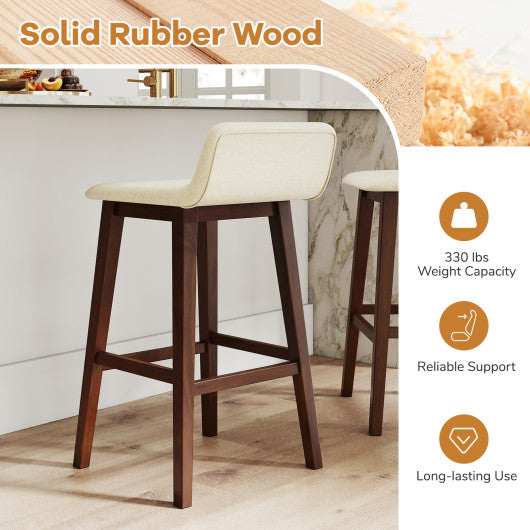 Wooden Dining Chair Set of 2 Mid-Century Modern Sherpa Upholstered Kitchen Dining Room Chairs-Walnut