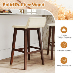 Wooden Dining Chair Set of 2 Mid-Century Modern Sherpa Upholstered Kitchen Dining Room Chairs-Walnut