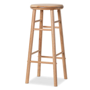 29" Swivel Bar Stools Set of 2 with Footrests & Crossbars-Natural