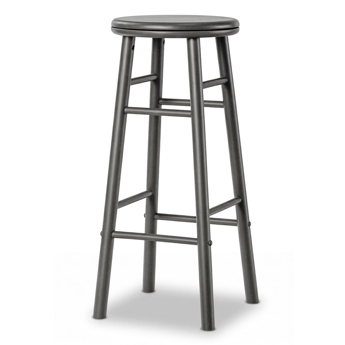 29" Swivel Bar Stools Set of 2 with Footrests & Crossbars-Gray