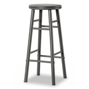 29" Swivel Bar Stools Set of 2 with Footrests & Crossbars-Gray