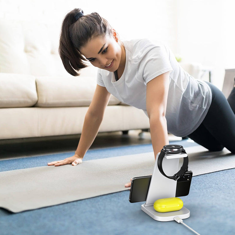 3-in-1 Fast Wireless Charging Stand for Phones, Apple Watch & AirPods by Infinite Basics