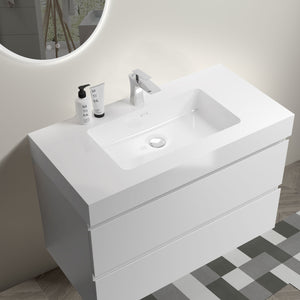Alice - Bathroom Vanity With Large Storage, Sink Wall Mounted Floating Bathroom Vanity For Modern Bathroom, One-Piece Sink Basin Without Drain And Faucet by Couch.com