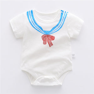 Baby Versatile Printing Bodysuit With Short Sleeves