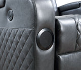 Alair - Leather Aire Power Motion Recliner With Bluetooth, Wireless Charger Cupholder - Dark Gray by Couch.com