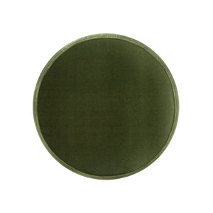 Edward - Round Upholstered Ottoman With Bullion Fringe - Olive Green by Couch.com