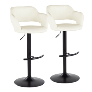 Margarite - Contemporary Adjustable Barstool With Swivel With Rounded T Footrest (Set of 2) by Couch.com