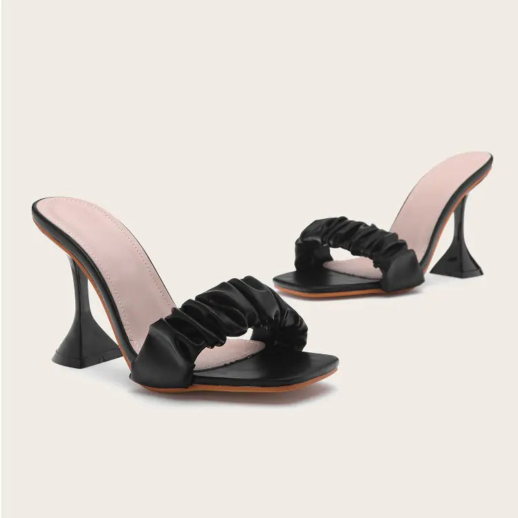 Elegant Casual Pleated Wine Glass Sandals for Fashion