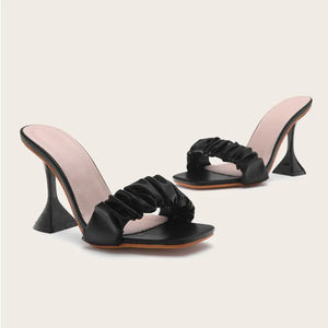 Elegant Casual Pleated Wine Glass Sandals for Fashion