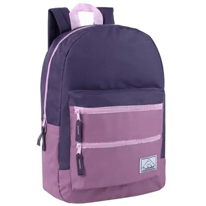 Trail maker Multi Pocket Multicolor Backpack with Adjustable Padded Straps (Purple)