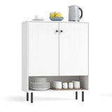 2-Door Sideboard Buffet Cabinet Kitchen with Adjustable Shelf-White