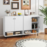2-Door Sideboard Buffet Cabinet Kitchen with Adjustable Shelf-White