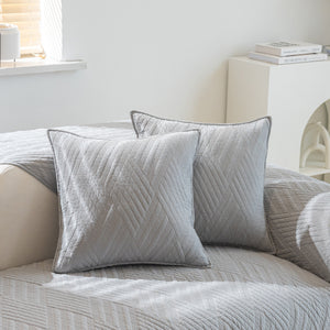 Quilted Geometric Cotton Sofa Cover, Non-Slip & Thick Padded Furniture Covers