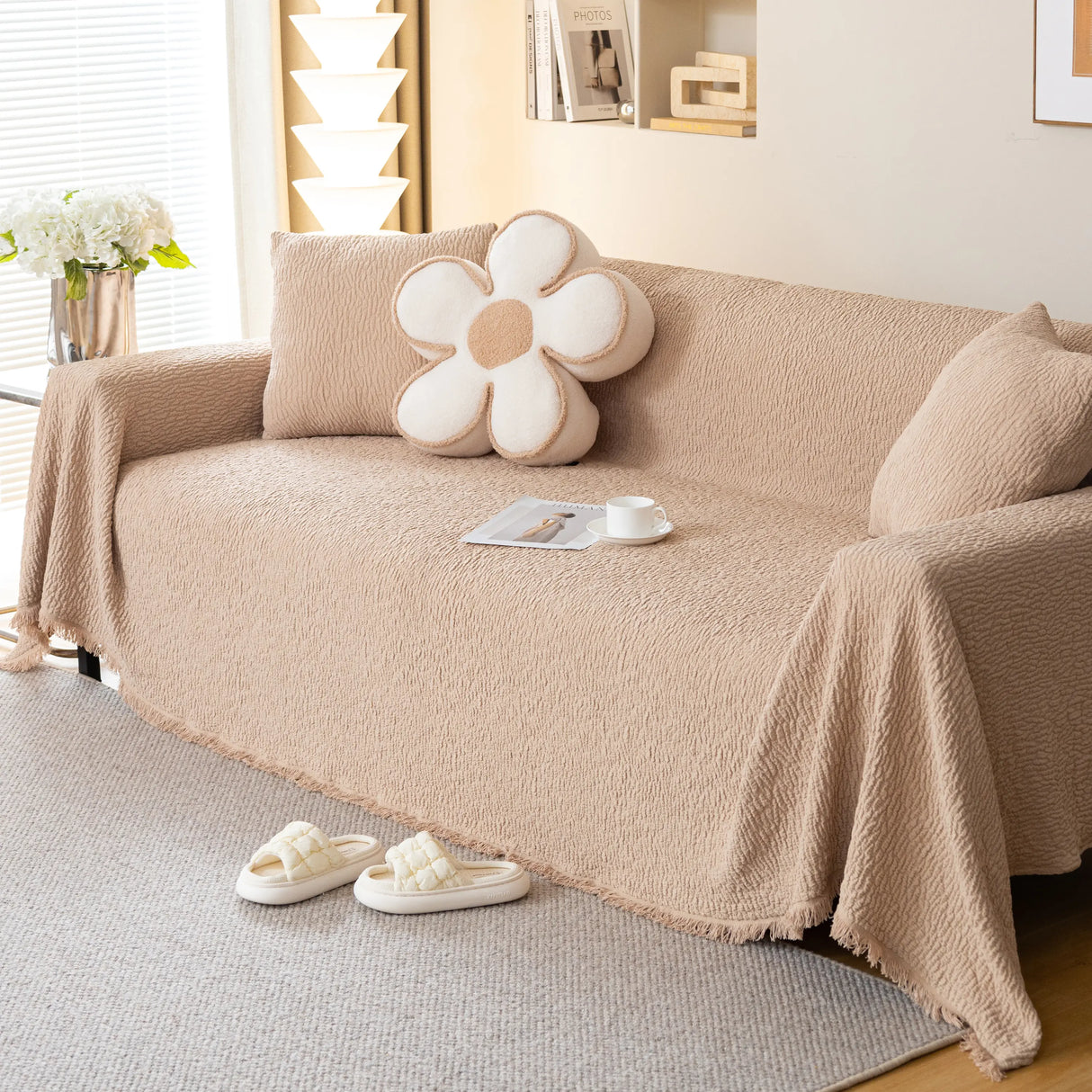 Sofa Throw Covers L-Shape Sectional Couch Cover for Dogs Cats Furniture Protector