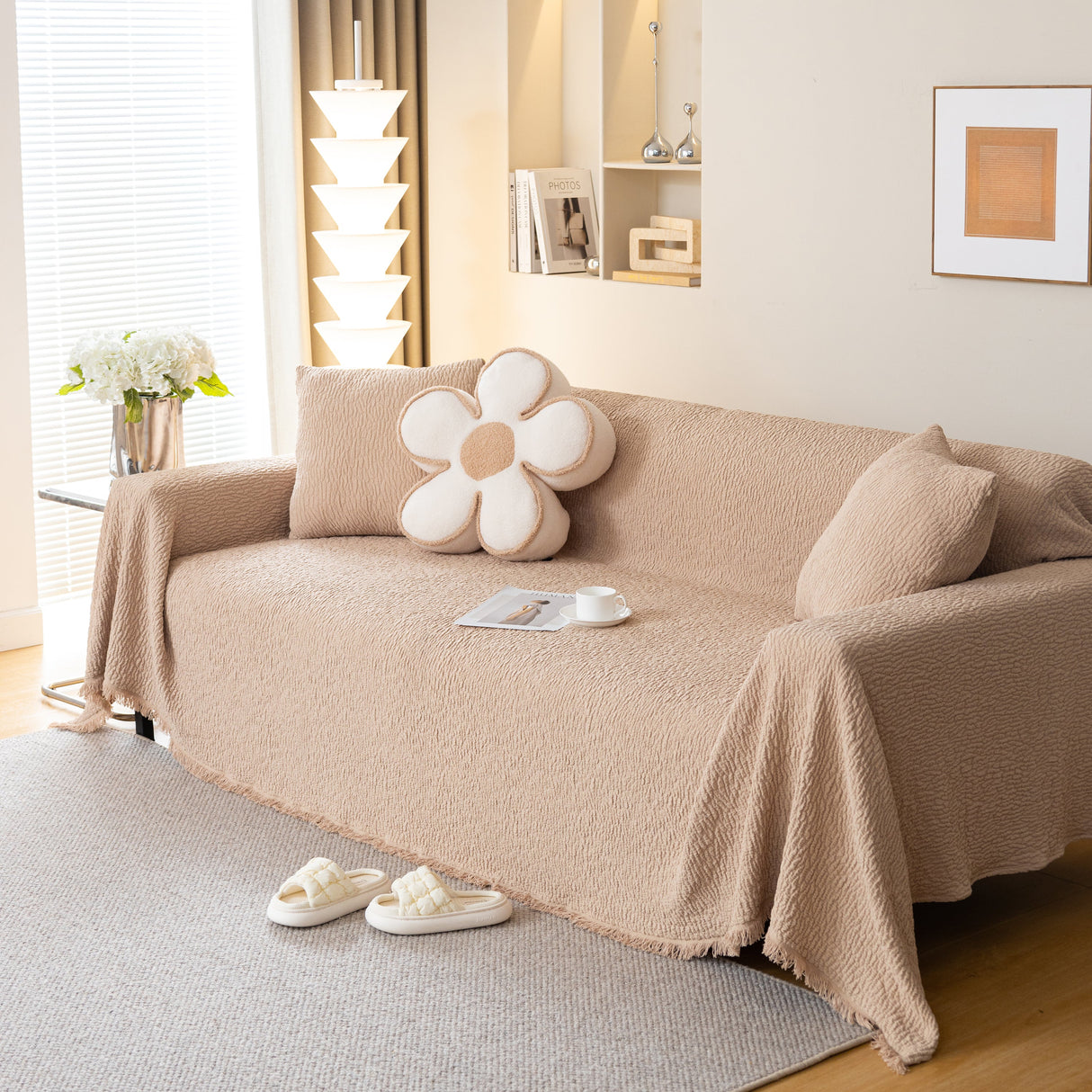 Sofa Throw Covers L-Shape Sectional Couch Cover for Dogs Cats Furniture Protector