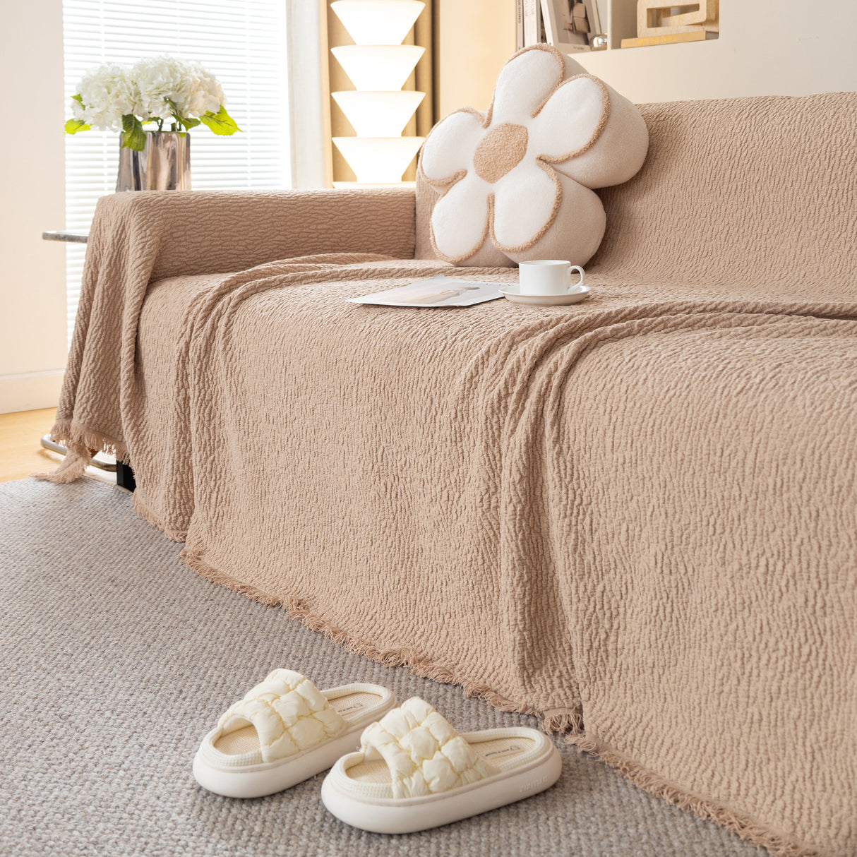 Sofa Throw Covers L-Shape Sectional Couch Cover for Dogs Cats Furniture Protector