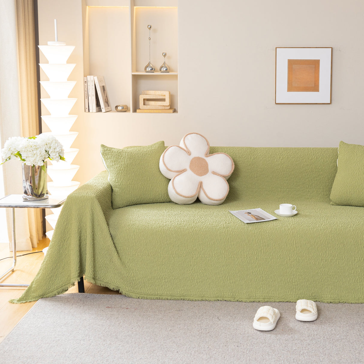 Sofa Throw Covers L-Shape Sectional Couch Cover for Dogs Cats Furniture Protector