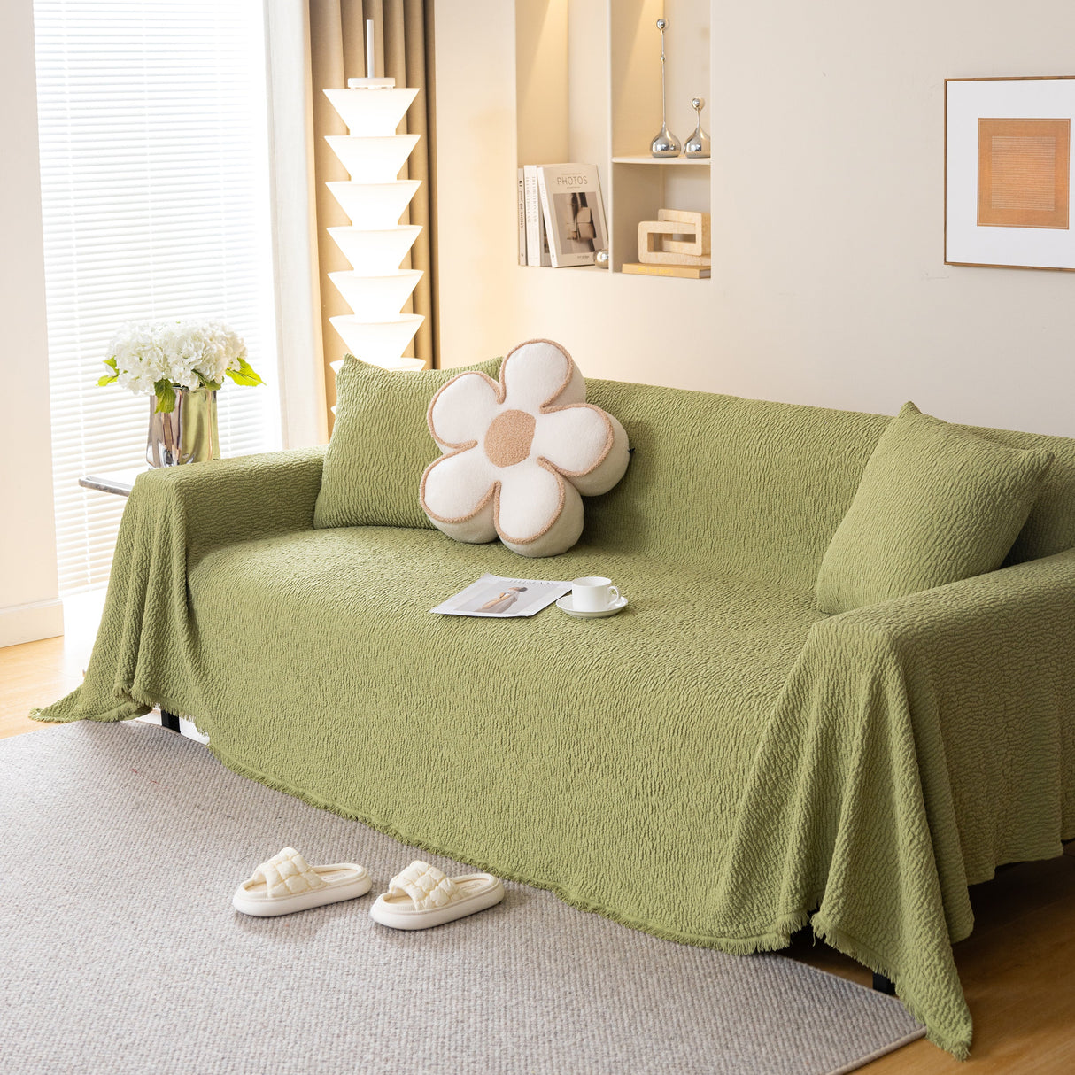 Sofa Throw Covers L-Shape Sectional Couch Cover for Dogs Cats Furniture Protector