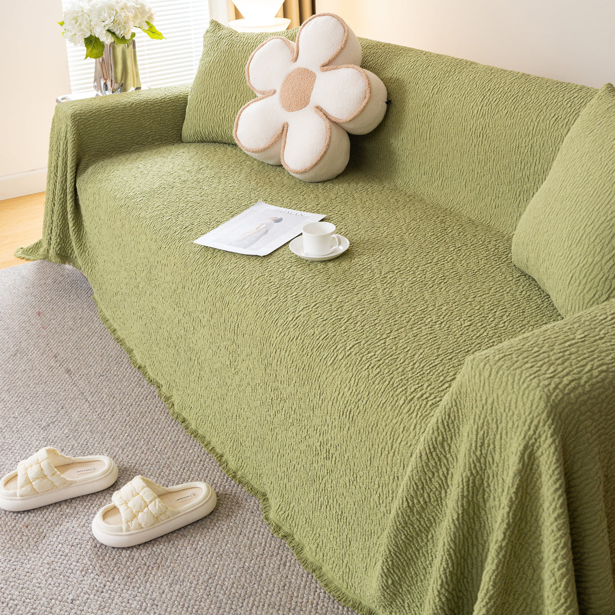 Sofa Throw Covers L-Shape Sectional Couch Cover for Dogs Cats Furniture Protector